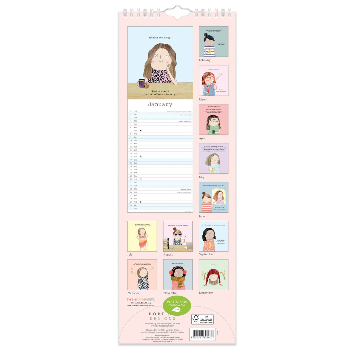2027 Slim Calendar - Rosie Made a Thing