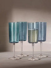 Load image into Gallery viewer, Gems Champagne Flute 210ml Assorted Sapphire x 4
