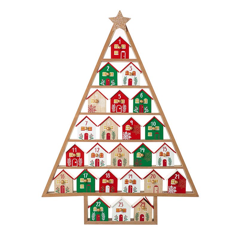 ADVENT HOUSES IN WOODEN TREE