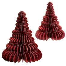 Load image into Gallery viewer, Crimson Honeycomb Tree Standing Decoration Set 2
