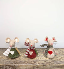 Load image into Gallery viewer, Red and Beige Fabric Mouse, 8cm
