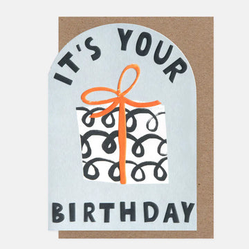 It's Your Birthday Squiggle Wrapped Present
