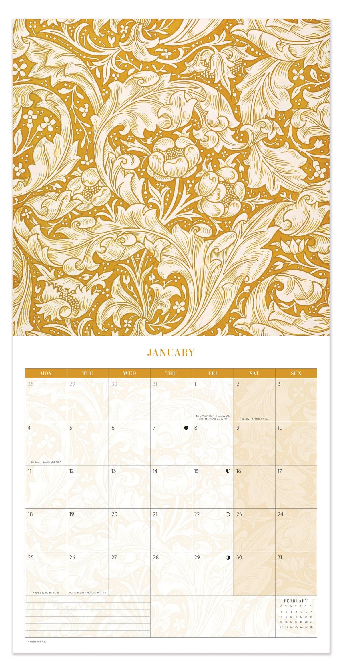 2027 Square Calendar - William Morris