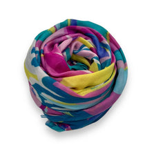 Load image into Gallery viewer, Tropical Flower and Leaves Print Scarf

