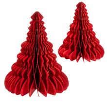 Load image into Gallery viewer, Red Honeycomb Tree Standing Decoration Set 2
