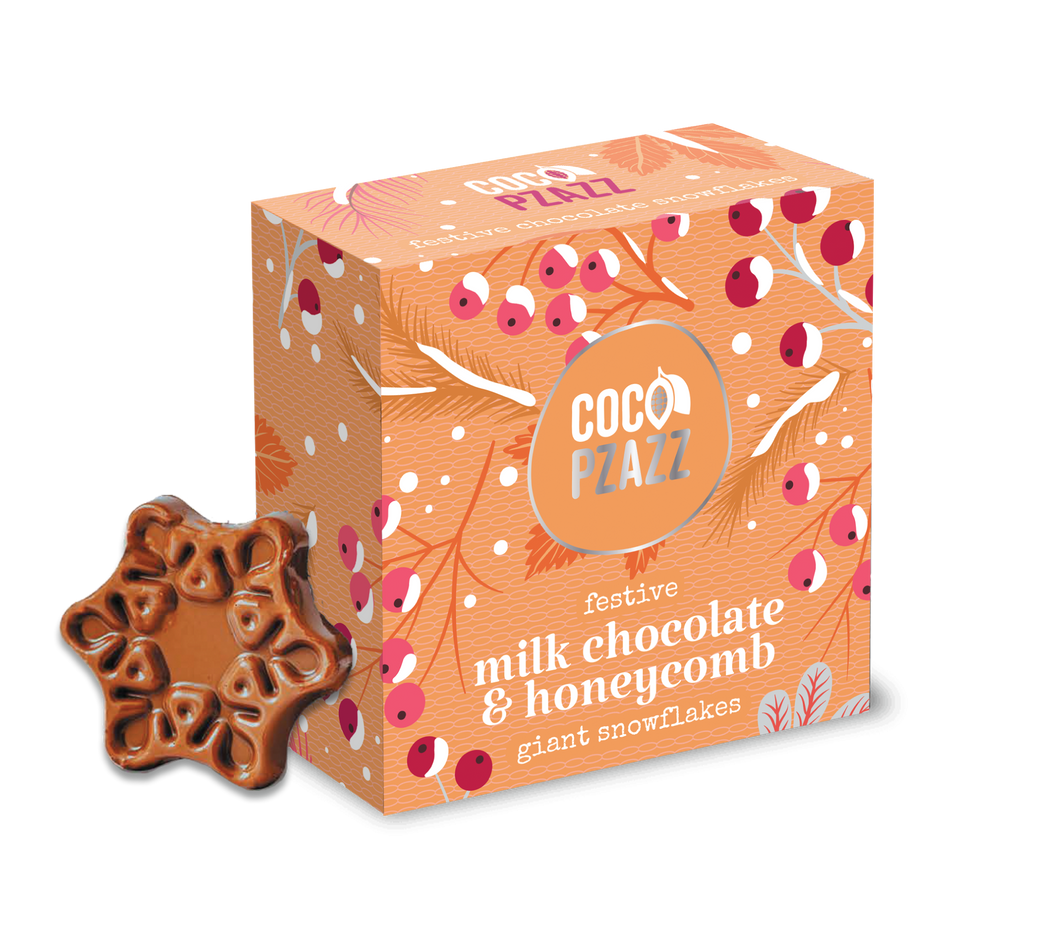 Milk Chocolate & Honeycomb Chocolate Snowflakes