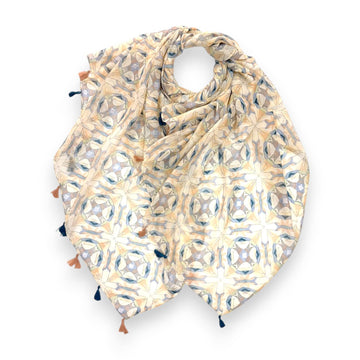Geometric Tile Print Scarf