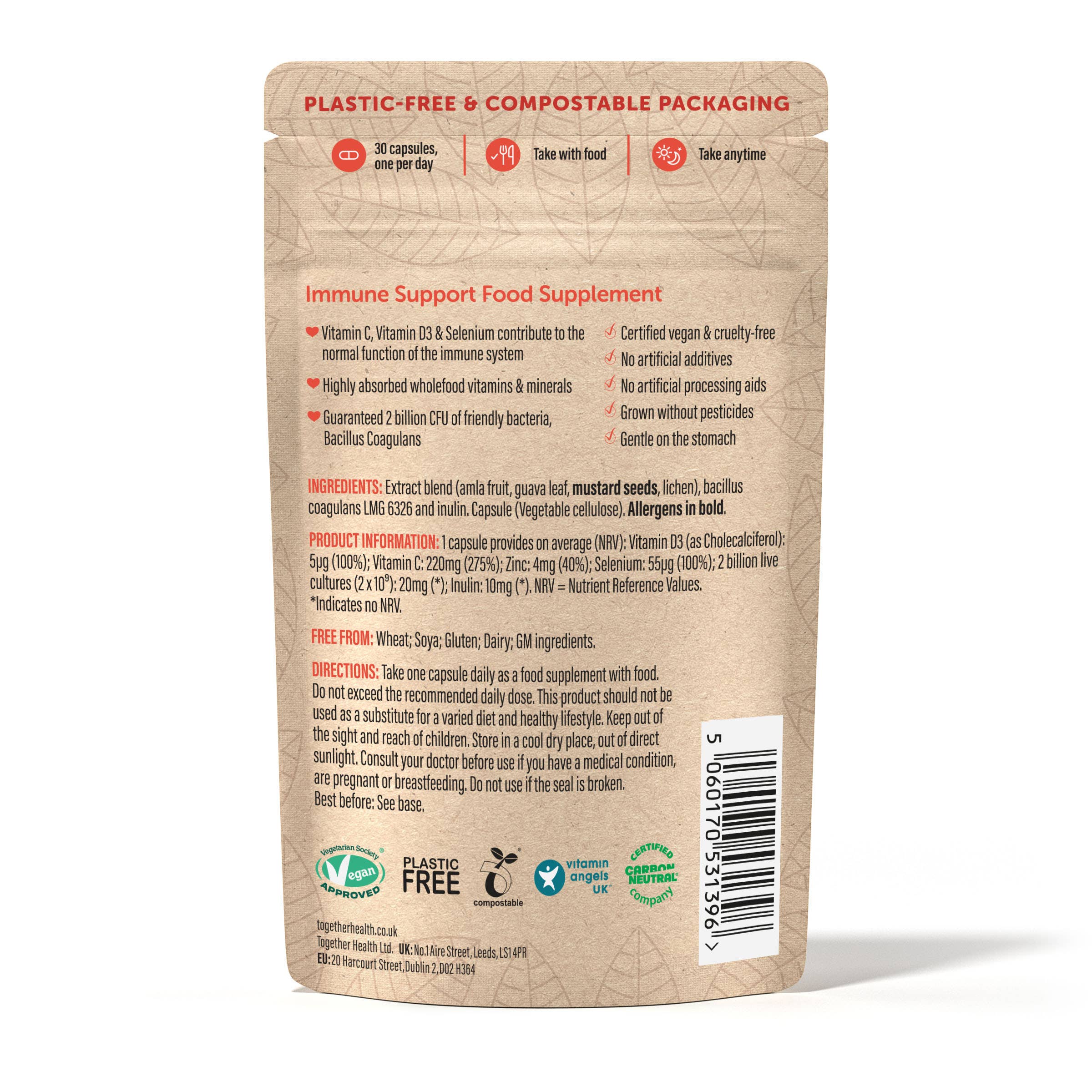Together Health Wholefood Immune Vitamin C, D3 & Zinc