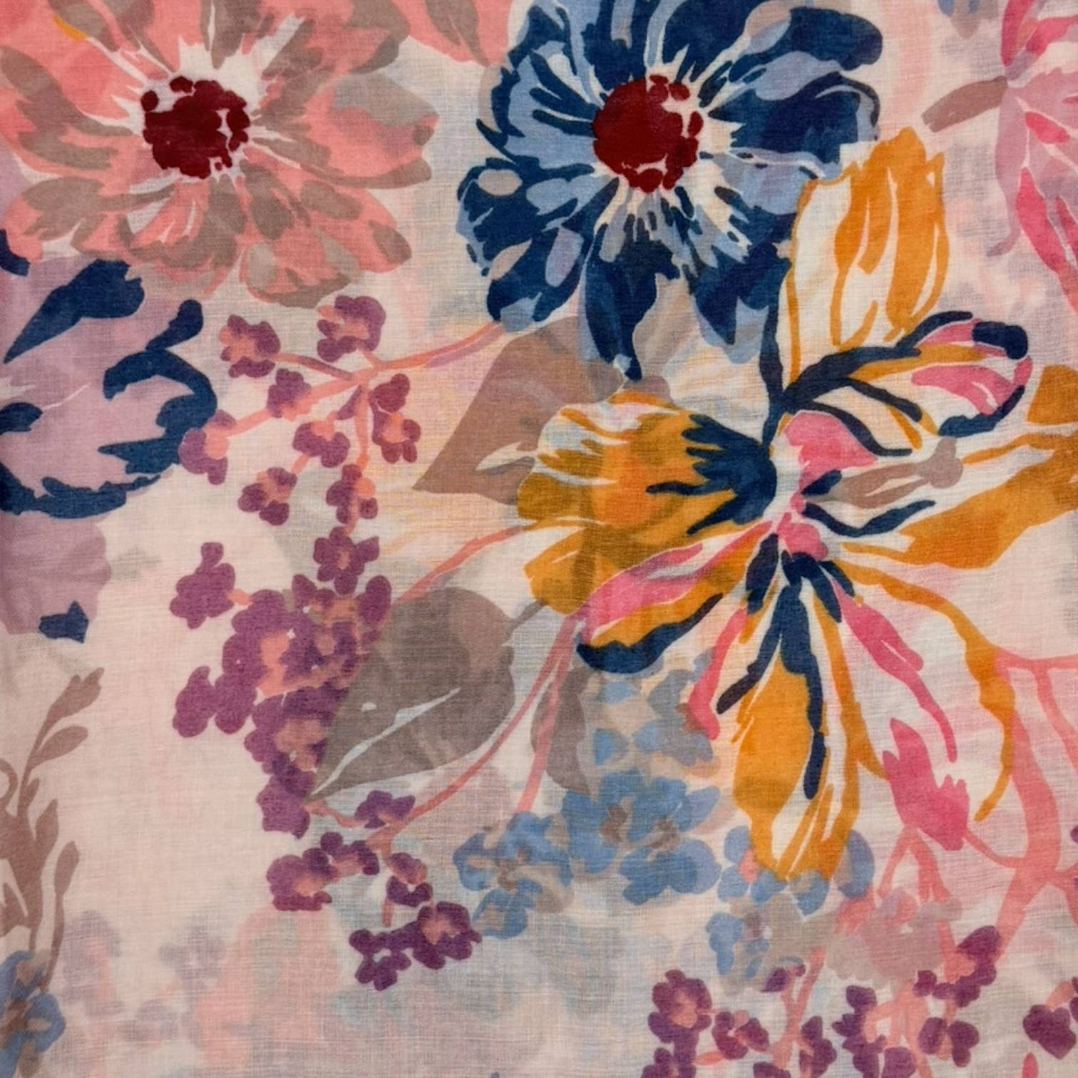 Soft Vintage Floral Print Scarf