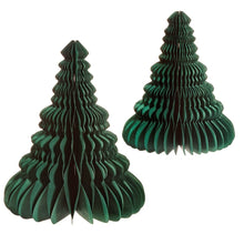 Load image into Gallery viewer, Forest Green Honeycomb Tree  Standing Decoration Set 2
