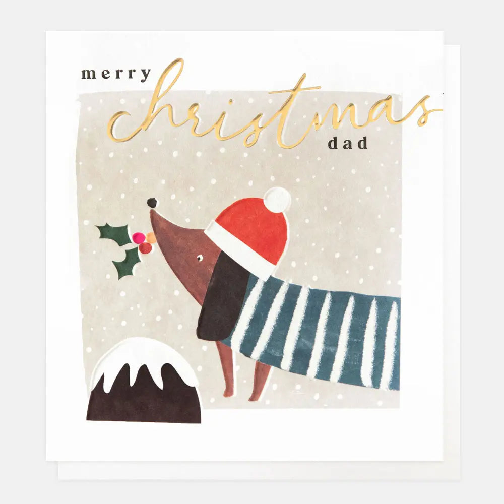 Dad Dog In Jumper & Hat With Pudding Scene CRX024 - Pack of 6