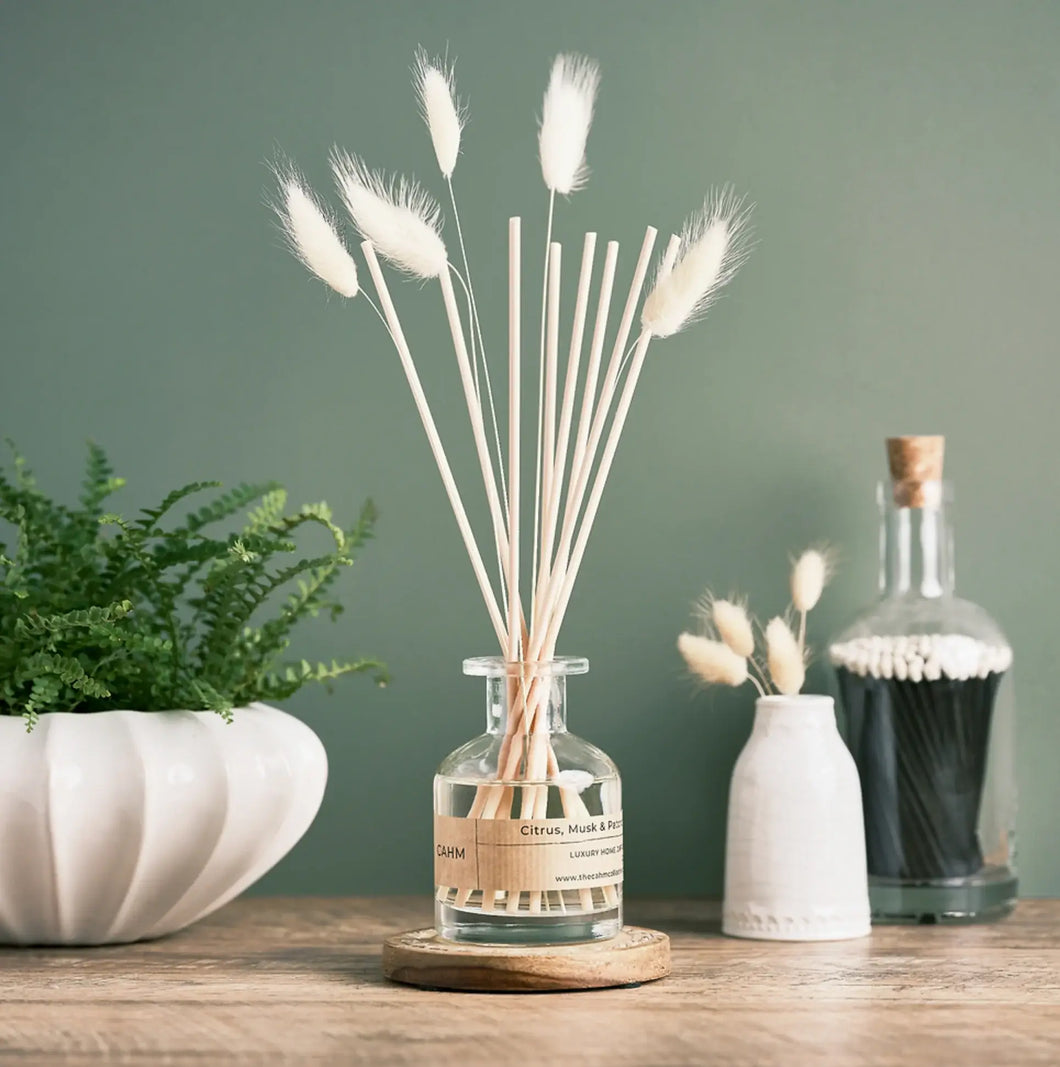 Citrus, Musk & Patchouli Reed Diffuser - Clear