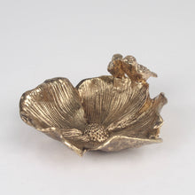 Load image into Gallery viewer, Brass Bird Jewellery Dish Vintage Style Flower Trinket Bowl
