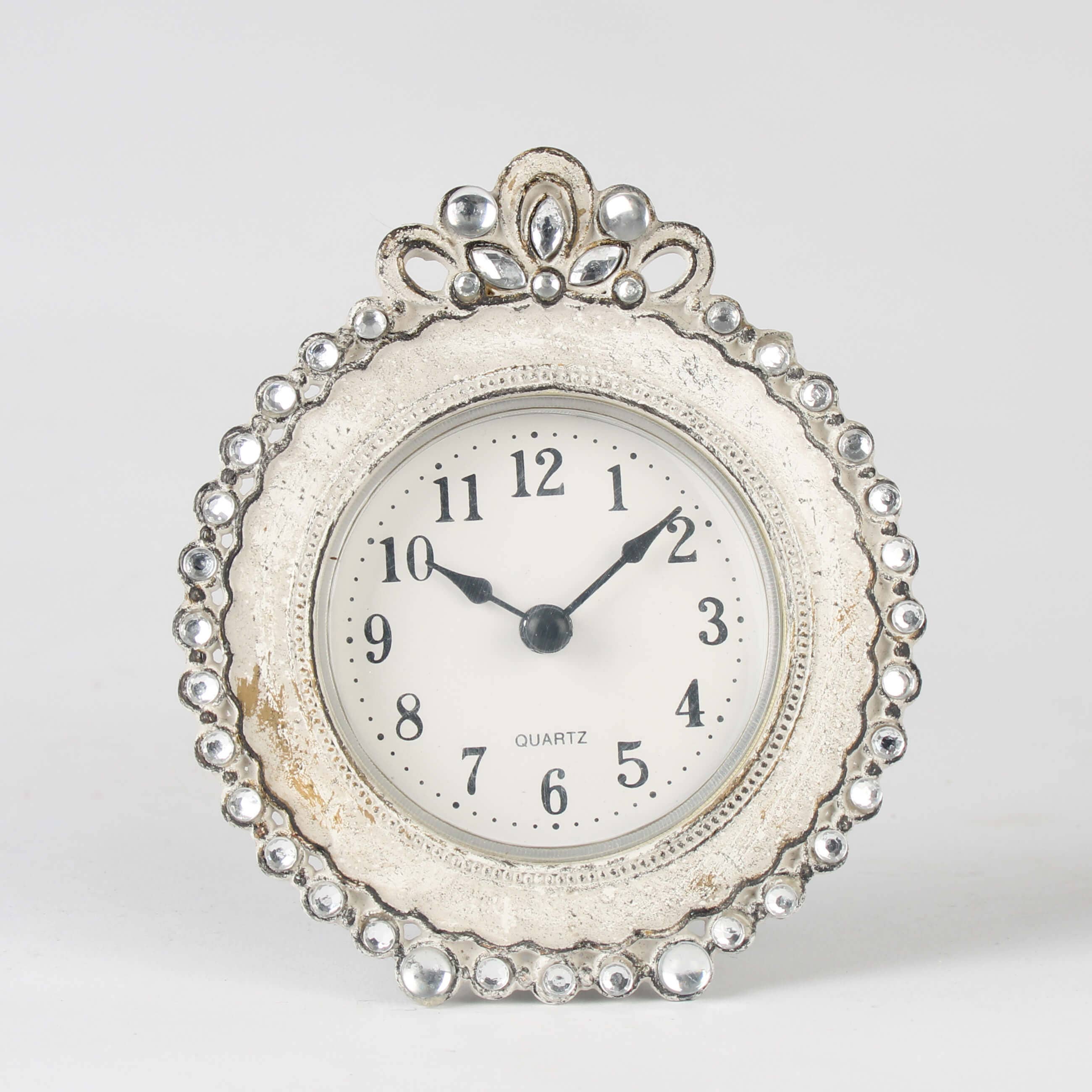 Jewel Edged Cream Clock