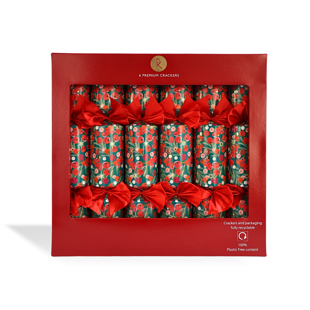 Christmas Crackers 13 inch Berries Holly Premium