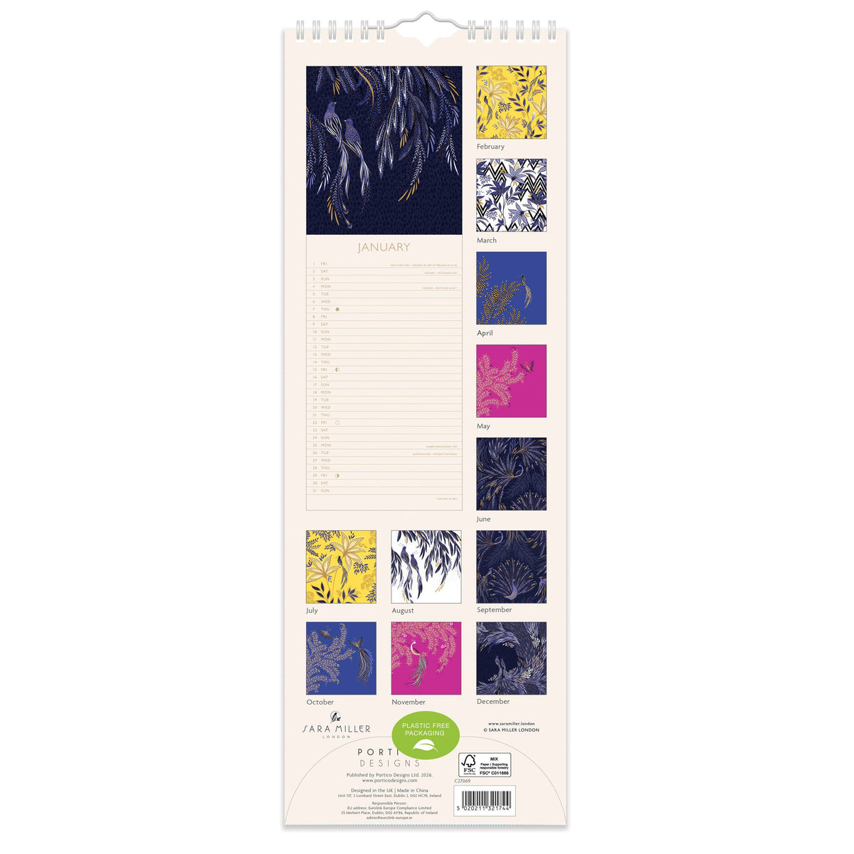 2027 Slim Calendar - Sara Miller