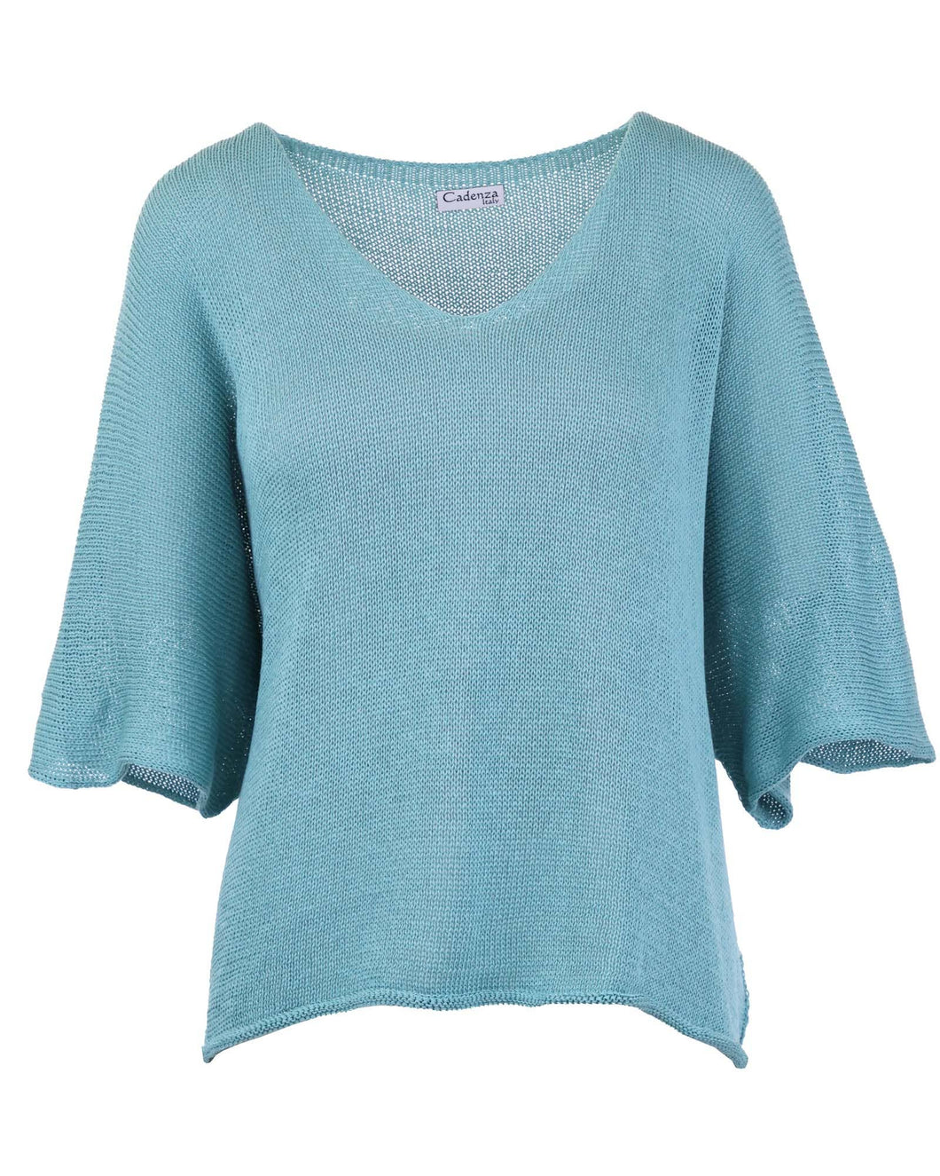 Cotton Blend V Neck Tunic Top