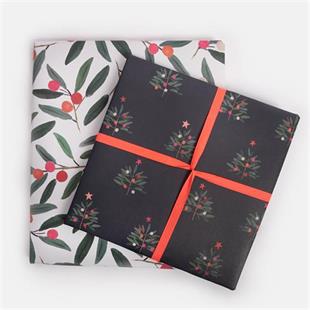 Christmas Trees & Foliage Double Sided Flat Wrap