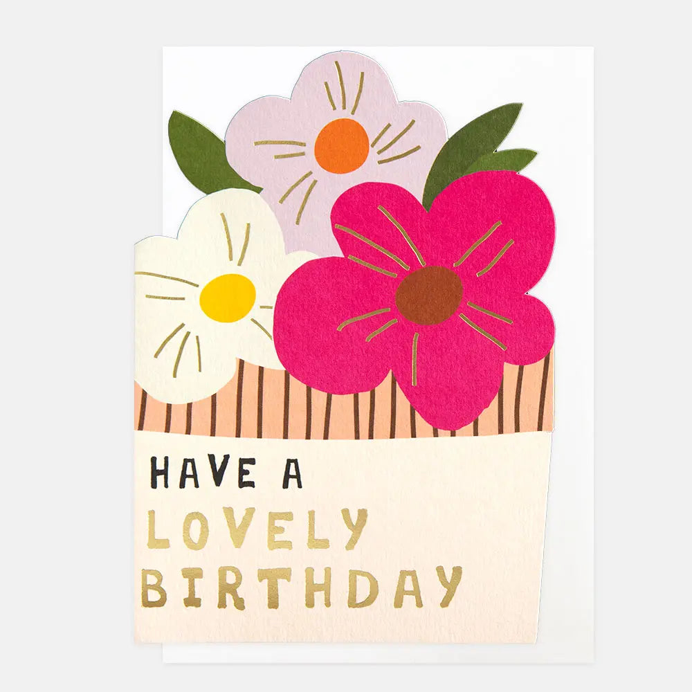 Have A Lovely Birthday 3 Flowers In Plant Pot