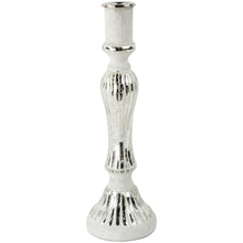 Load image into Gallery viewer, Glass Candlestick Antique Silver/white
