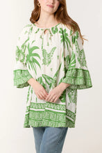 Load image into Gallery viewer, Bell Sleeve Butterfly Print Top
