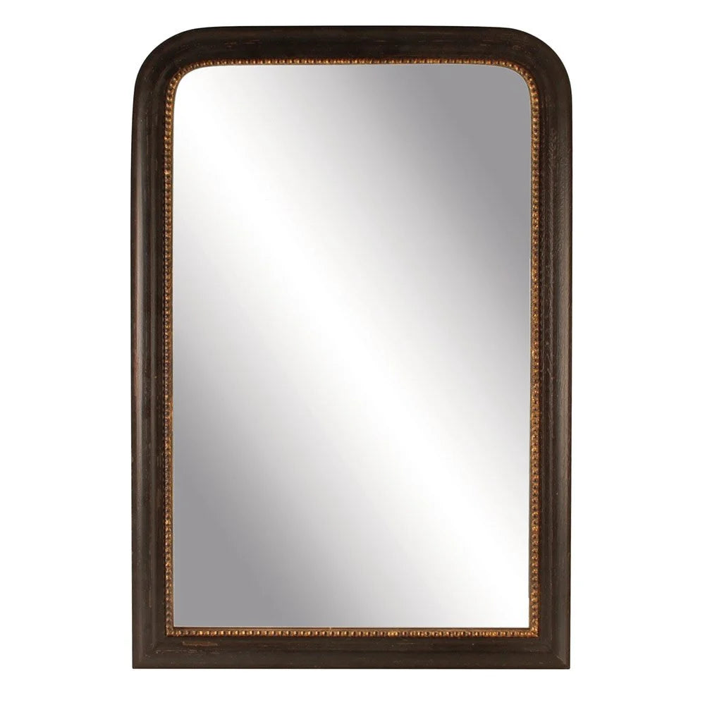 Vintage Mirror Black with Gold Rim