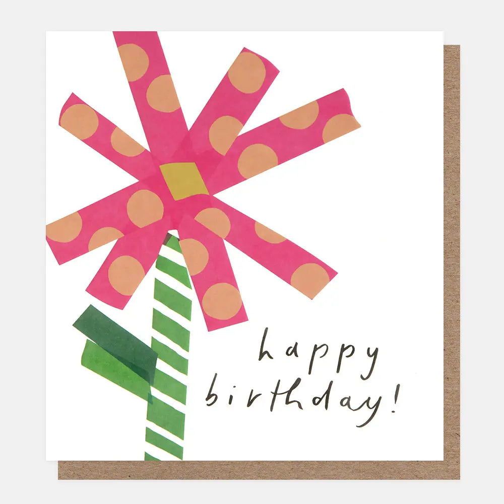 Happy Birthday! Pink Washi Tape Flower