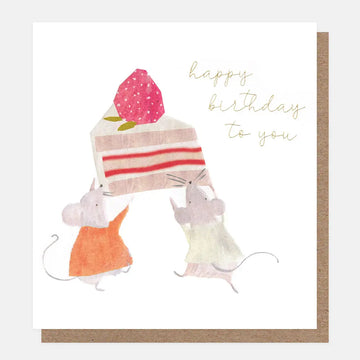 Happy Birthday To You Mice With Cake Slice