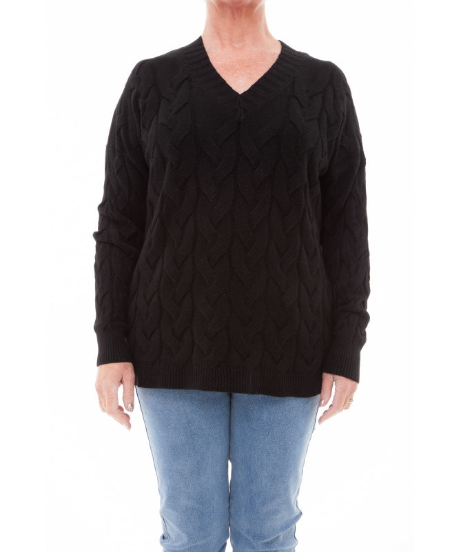 V-Neck Cable Jumper