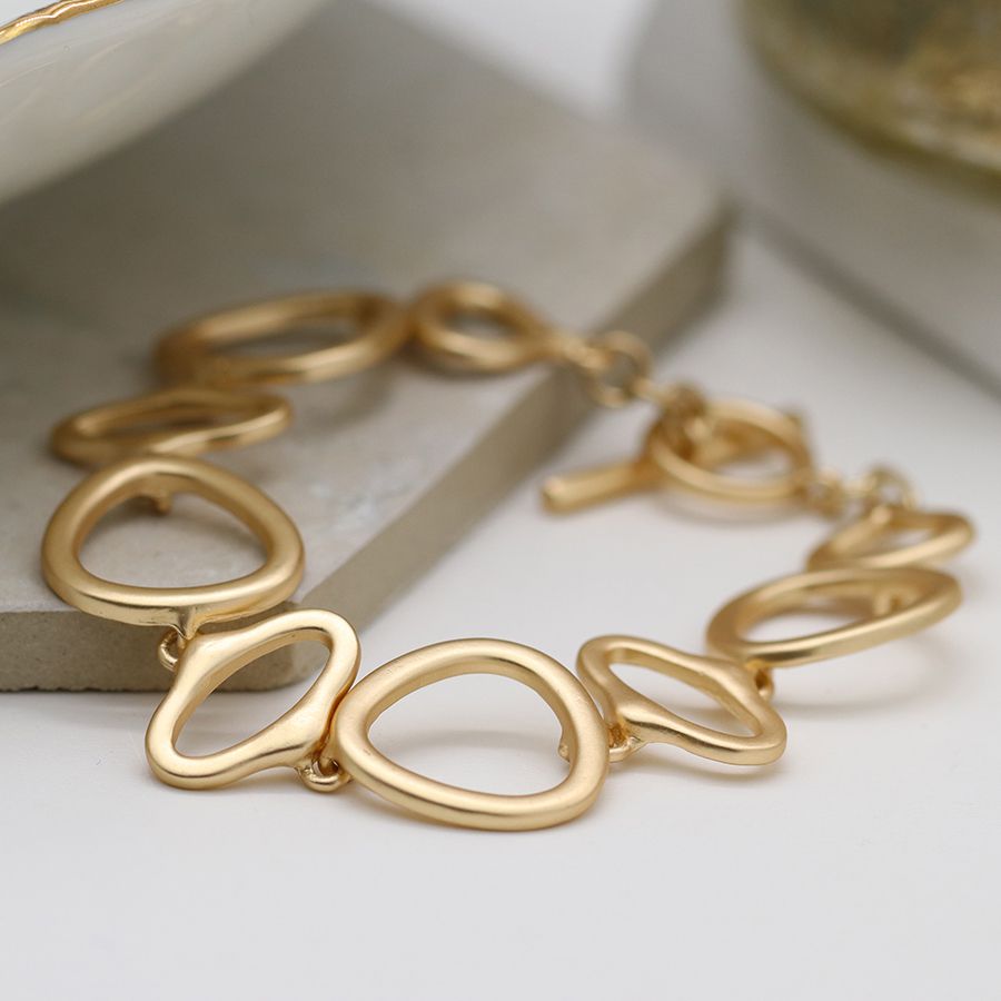 Golden organic shape bracelet