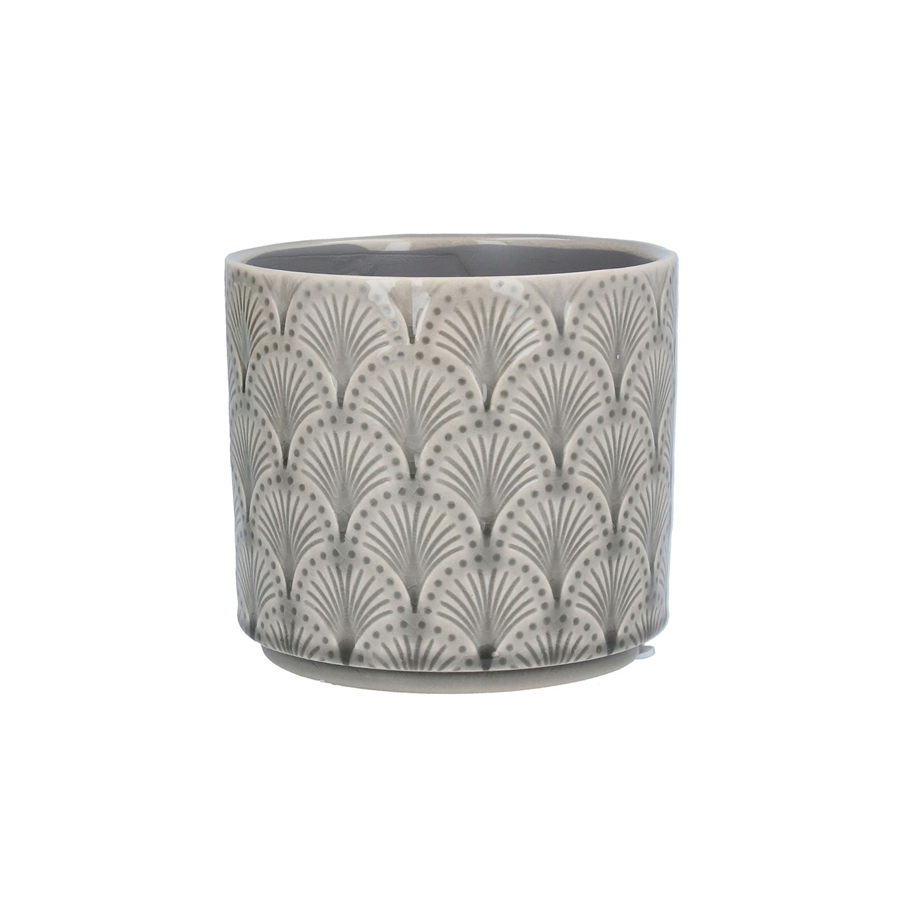Ceramic Pot Cover Light Grey Arches
