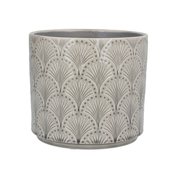 Ceramic Pot Cover Light Grey Arches