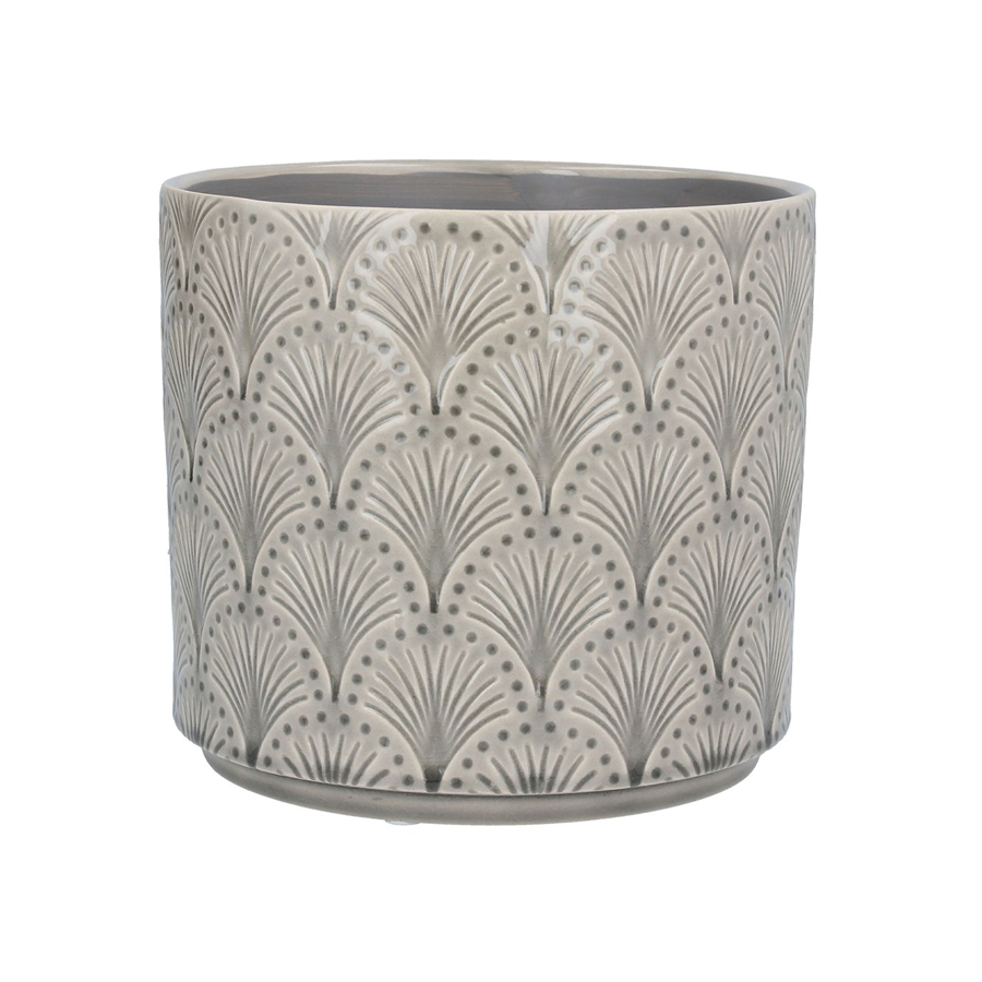Ceramic Pot Cover Light Grey Arches