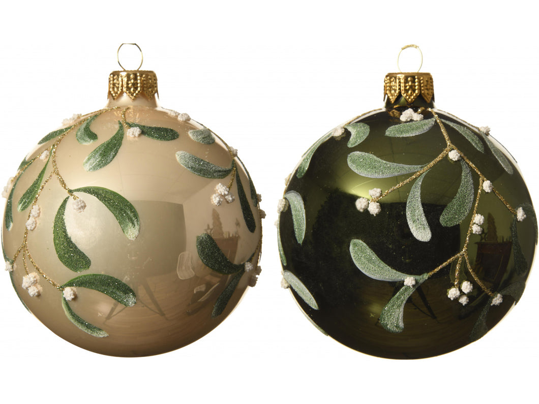 Glass Mistletoe Baubles