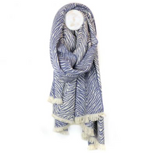 Load image into Gallery viewer, Reversible jacquard zebra stripe scarf
