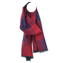 Load image into Gallery viewer, Square Plaid reversible mens scarf
