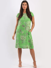 Load image into Gallery viewer, Floral Print Ladies Linen Lagenlook Shift Dress
