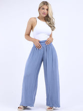 Load image into Gallery viewer, Italian Ladies Plain Wide Leg Silk Palazzo Trouser
