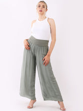 Load image into Gallery viewer, Italian Ladies Plain Wide Leg Silk Palazzo Trouser
