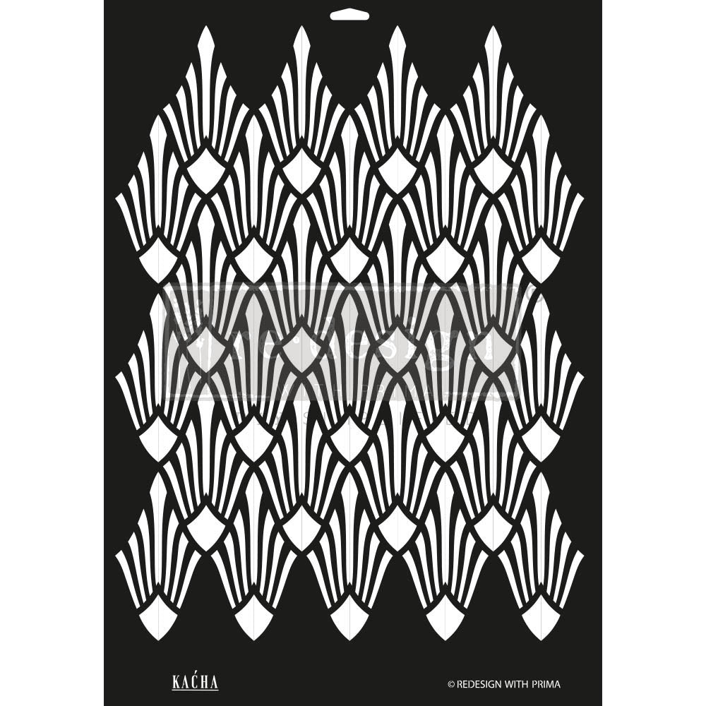 Decor Stencil Kacha Sun Lit Diamonds I Redesign with Prima Decor Stencil
