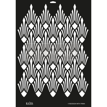 Decor Stencil Kacha Sun Lit Diamonds I Redesign with Prima Decor Stencil