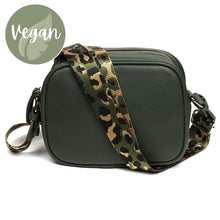 Load image into Gallery viewer, Vegan Leather camera bag with print strap
