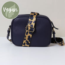 Load image into Gallery viewer, Vegan Leather camera bag with print strap

