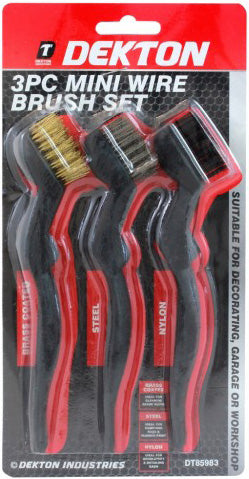 DEKTON 3PC MINI WIRE BRUSH SET