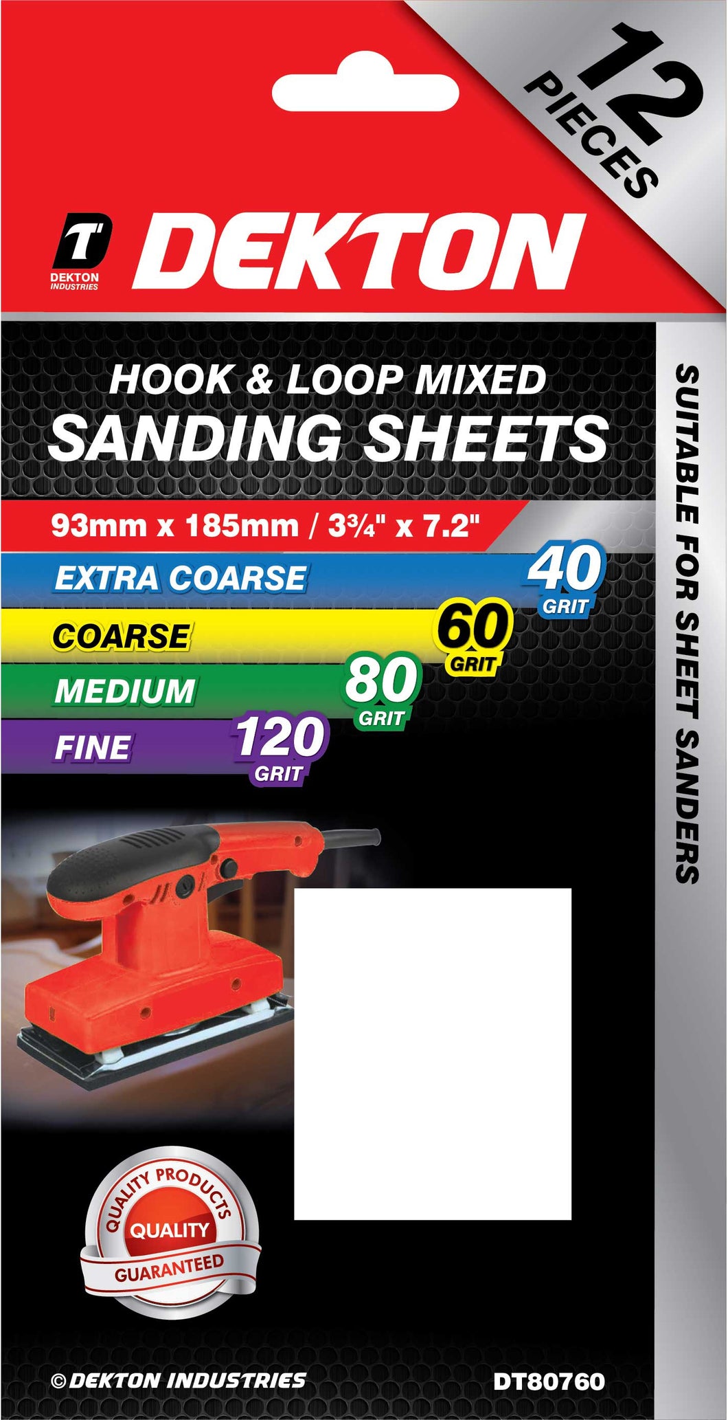 DEKTON HOOK & LOOP MIXED SANDING SHEETS