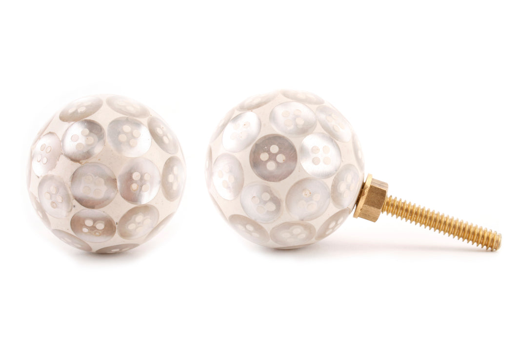White Button Drawer Knob