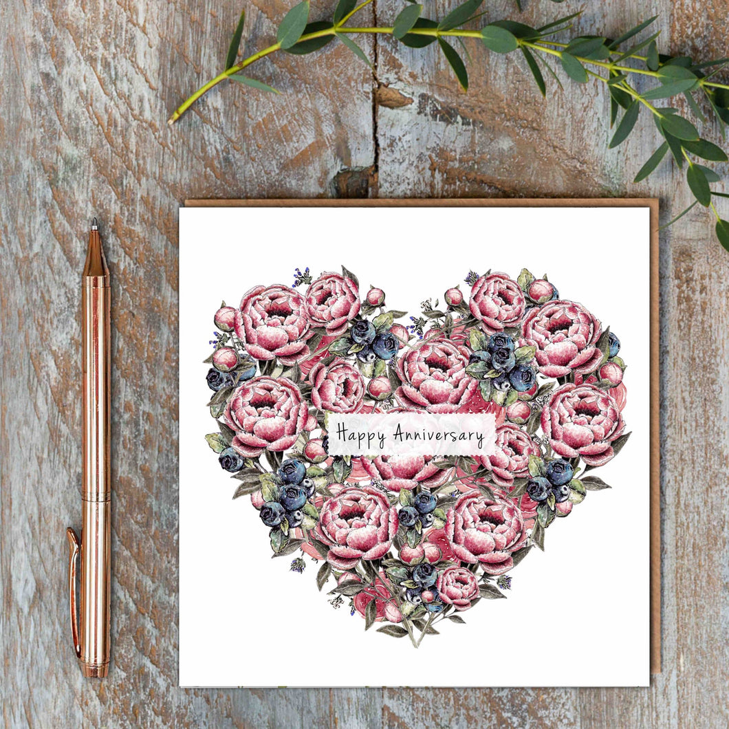 Happy Anniversary Card Peony