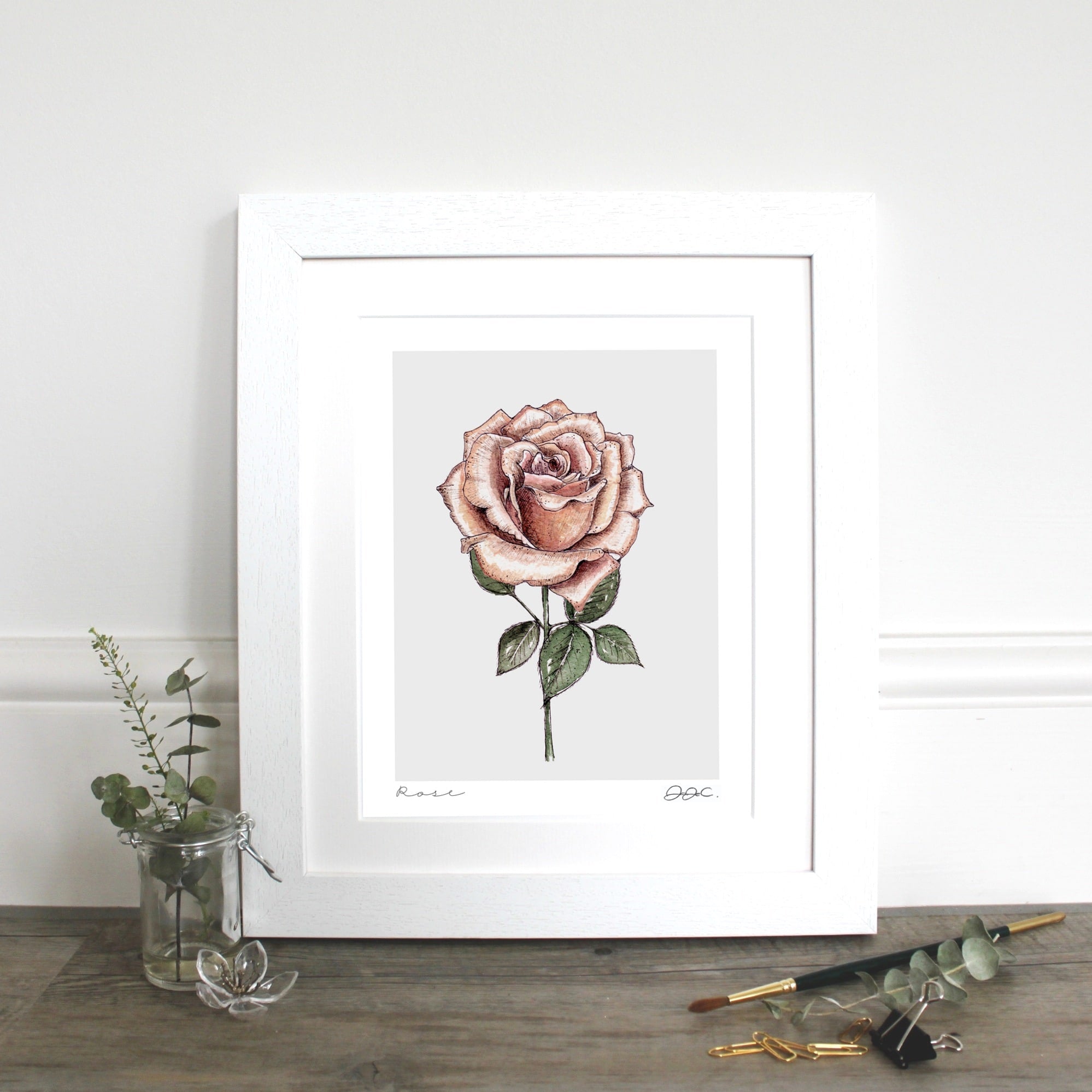 Rose 10×12″ Mounted fine art print