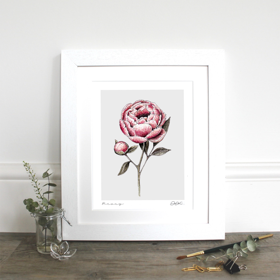 Peony Mounted fine art print