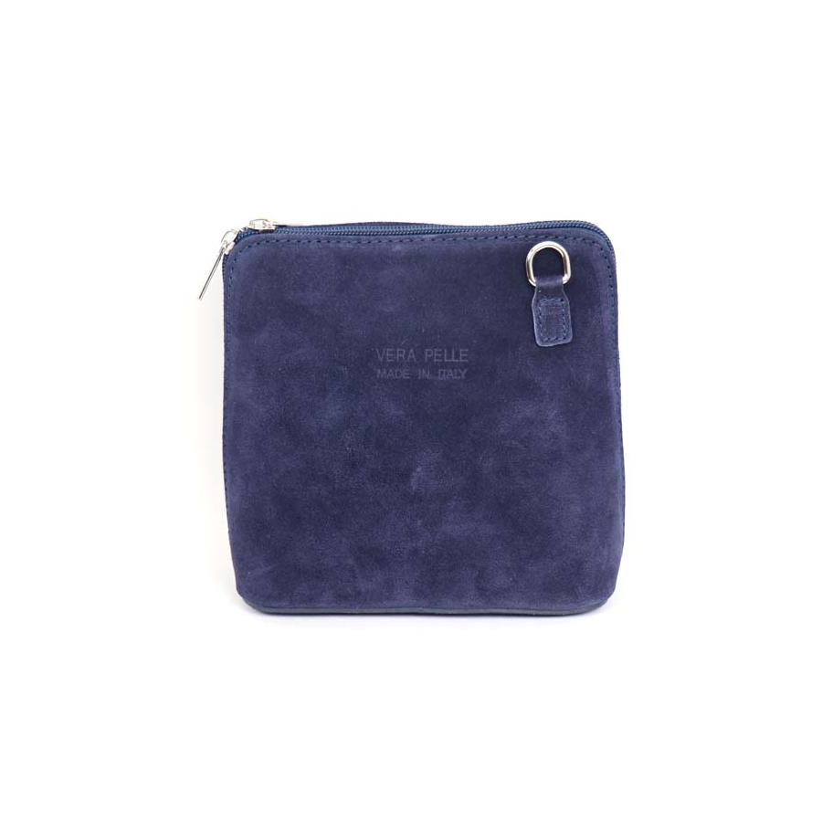 Vera Pelle Suede shoulder bag in navy